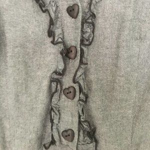 Grey heart button dress cap sleeve size large